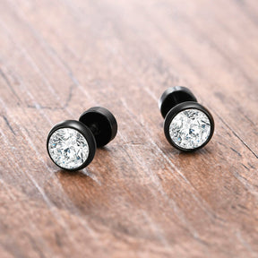 Boucle d'oreille homme pierre point de lumière 8mm